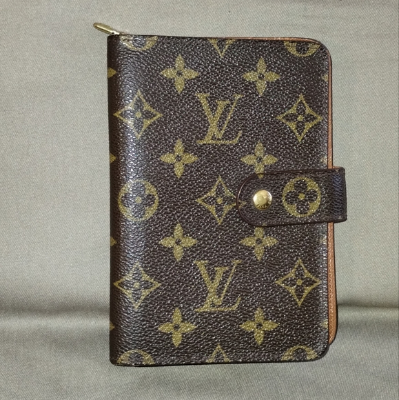 LOUIS VUITTON BROWN LEATHER MONOGRAM WALLET CLUTCH POCKETBOOK ~ AUTHENTIC - Picture 7 of 12